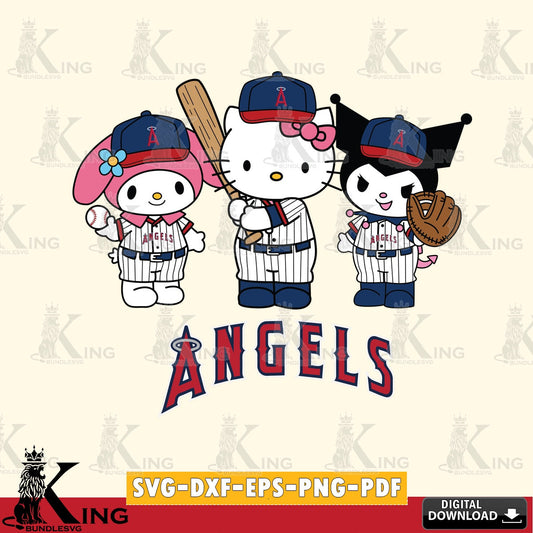 Creative design featuring a Los Angeles Angels Kawaii team baseball player vector illustration for POD merchandise and apparel