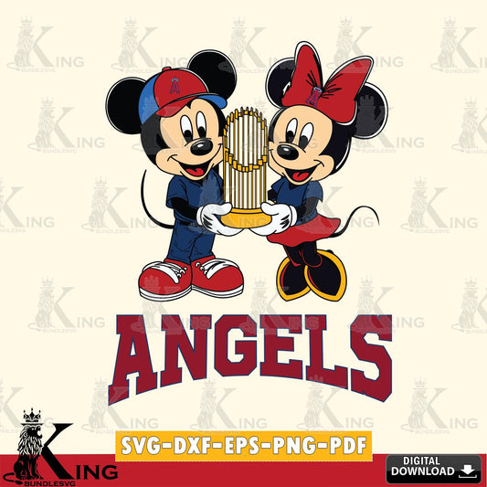 Los Angeles Angels Mickey Minnie Mouse Champions SVG File, MLB for Cricut, Silhouette, Digital Download , file cut