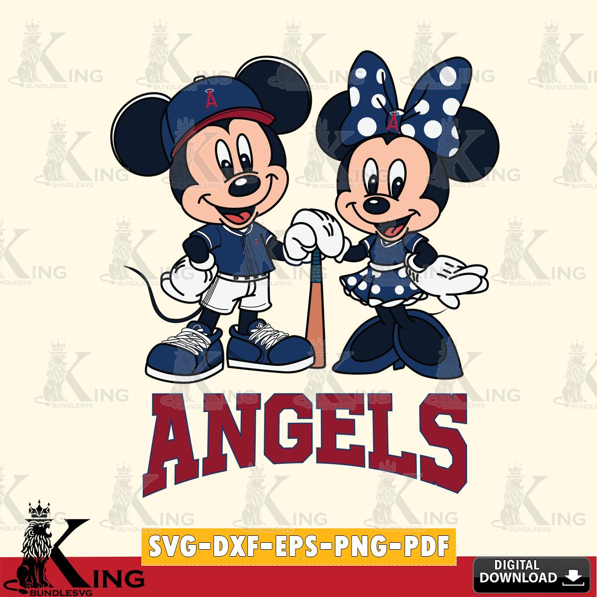 Los Angeles Angels Mickey Minnie Mouse Sport SVG File, MLB for Cricut, Silhouette, Digital Download , file cut