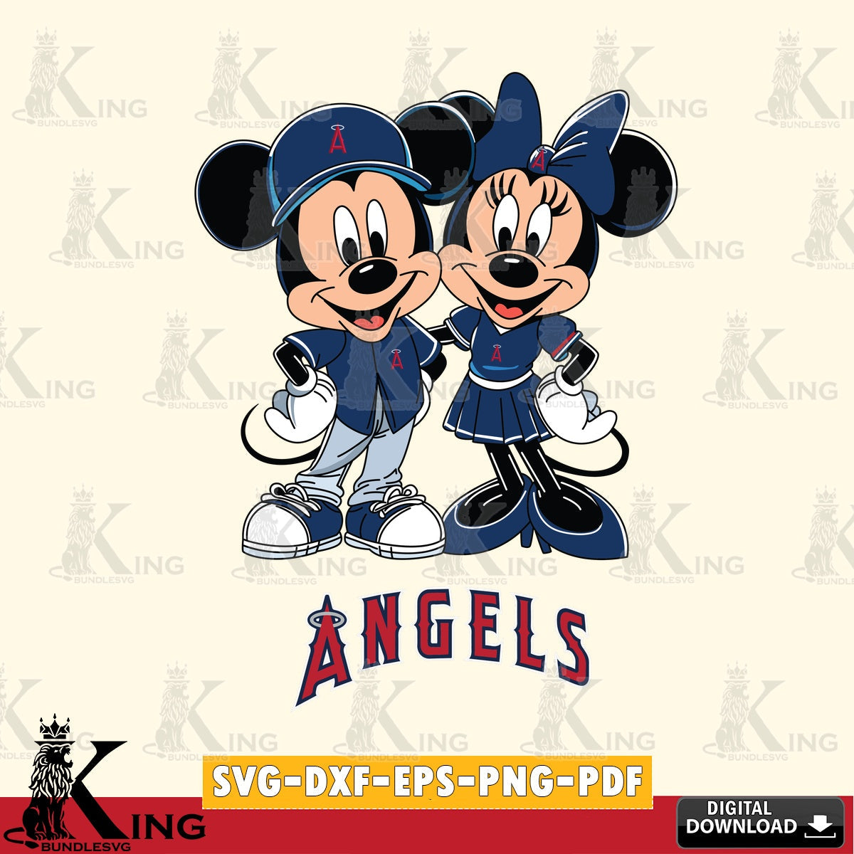 Los Angeles Angels Mickey Minnie Mouse smile SVG file , For Cricut,  File cut , Digital Download , PDF File, Cut Files