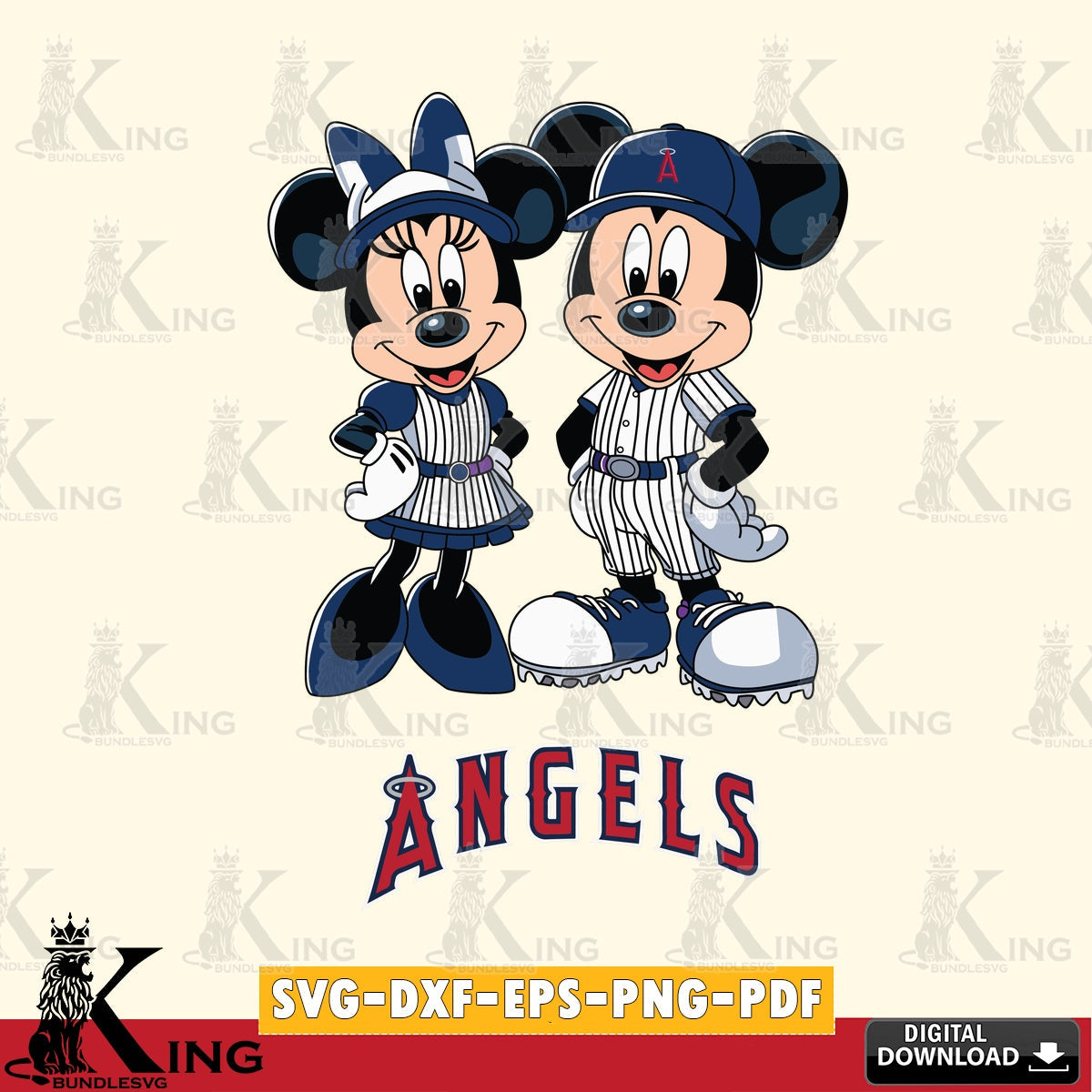 Los Angeles Angels Mickey Minnie Sport SVG file , For Cricut,  File cut , Digital Download , PDF File, Cut Files