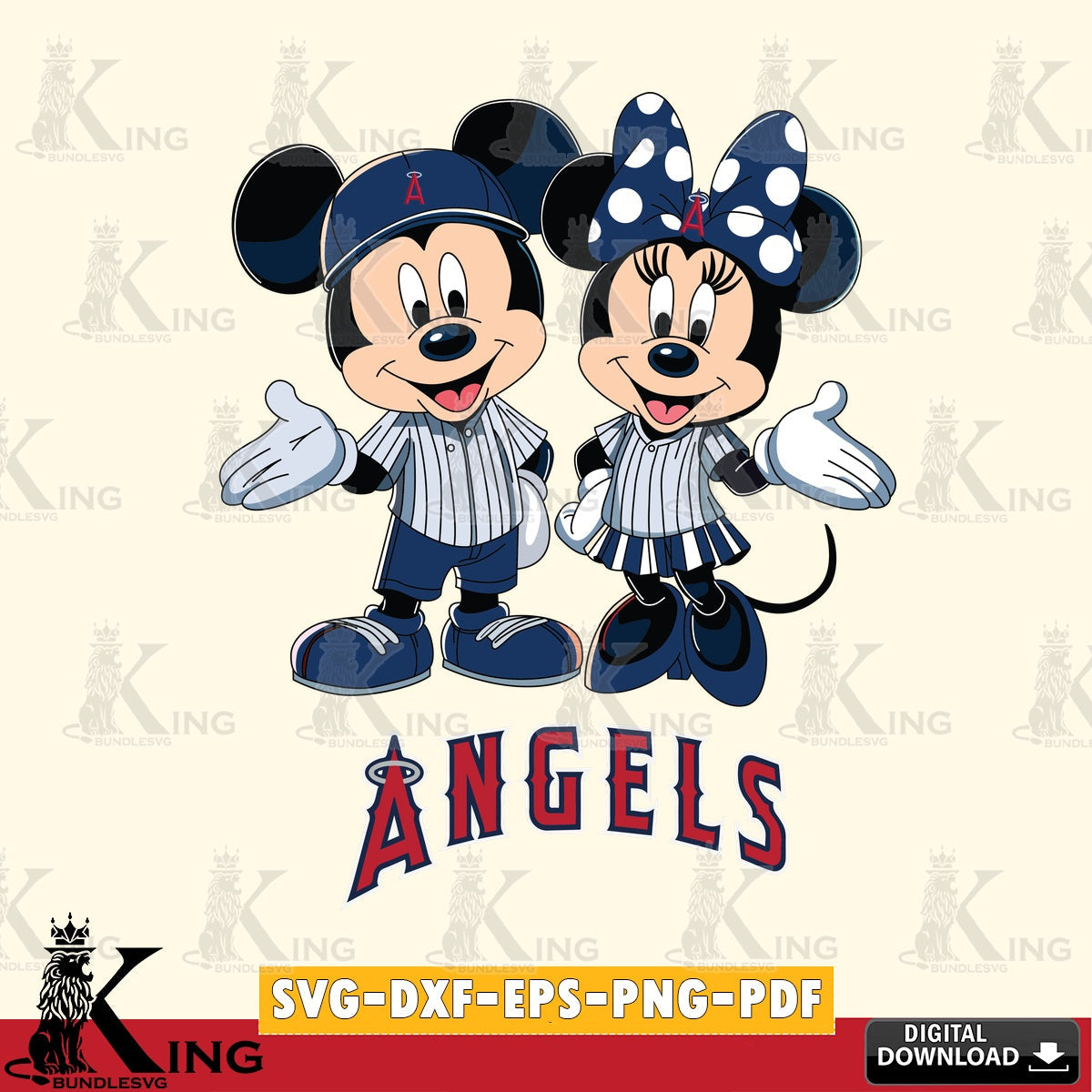 Los Angeles Angels Mickey Minnie couple SVG file , For Cricut,  File cut , Digital Download , PDF File, Cut Files