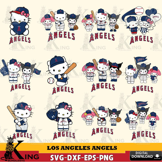 Giant set featuring Los Angeles Angels Sanrio Squad Baseball MLB Bundle, a digital download for Cricut Maker and paper crafts