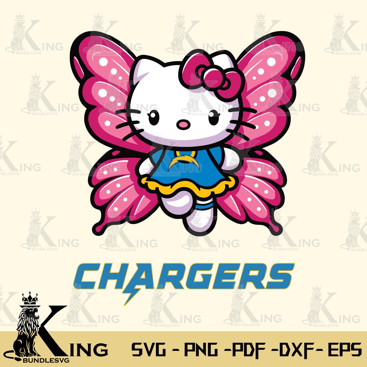 Los Angeles Chargers Hello Kitty Dreamscape Svg Eps Dxf Png File, Digital Download