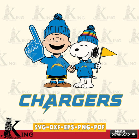 Los Angeles Chargers Peanuts Fan Gear Cricut file , Cut file  , Digital Download , PDF File , Instant Download
