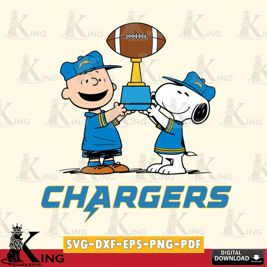 Los Angeles Chargers Peanuts Football Trophy Cricut file , Cut file  , Digital Download , PDF File , Instant Download