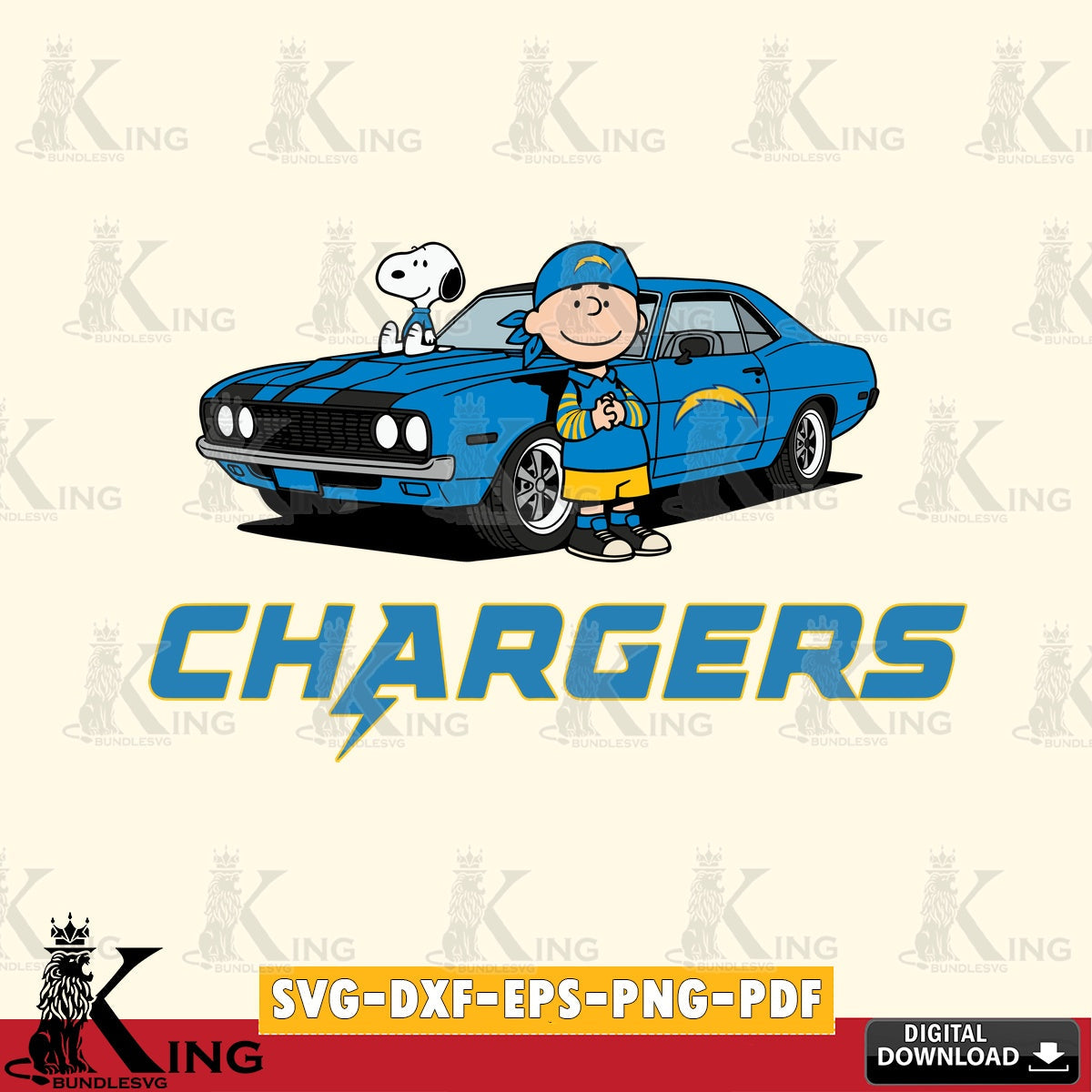 Los Angeles Chargers Peanuts Muscle Car Cricut file , Cut file  , Digital Download , PDF File , Instant Download