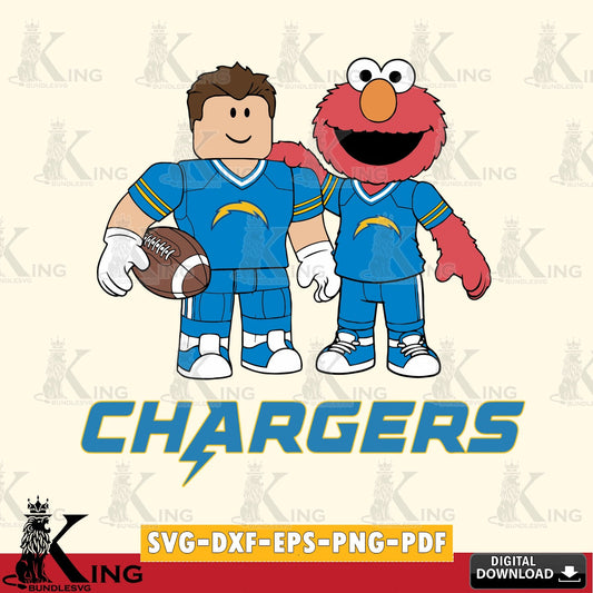 Los Angeles Chargers Roblox & Elmo Football SVG file , Cricut, NFL  File cut , Digital Download , PDF File