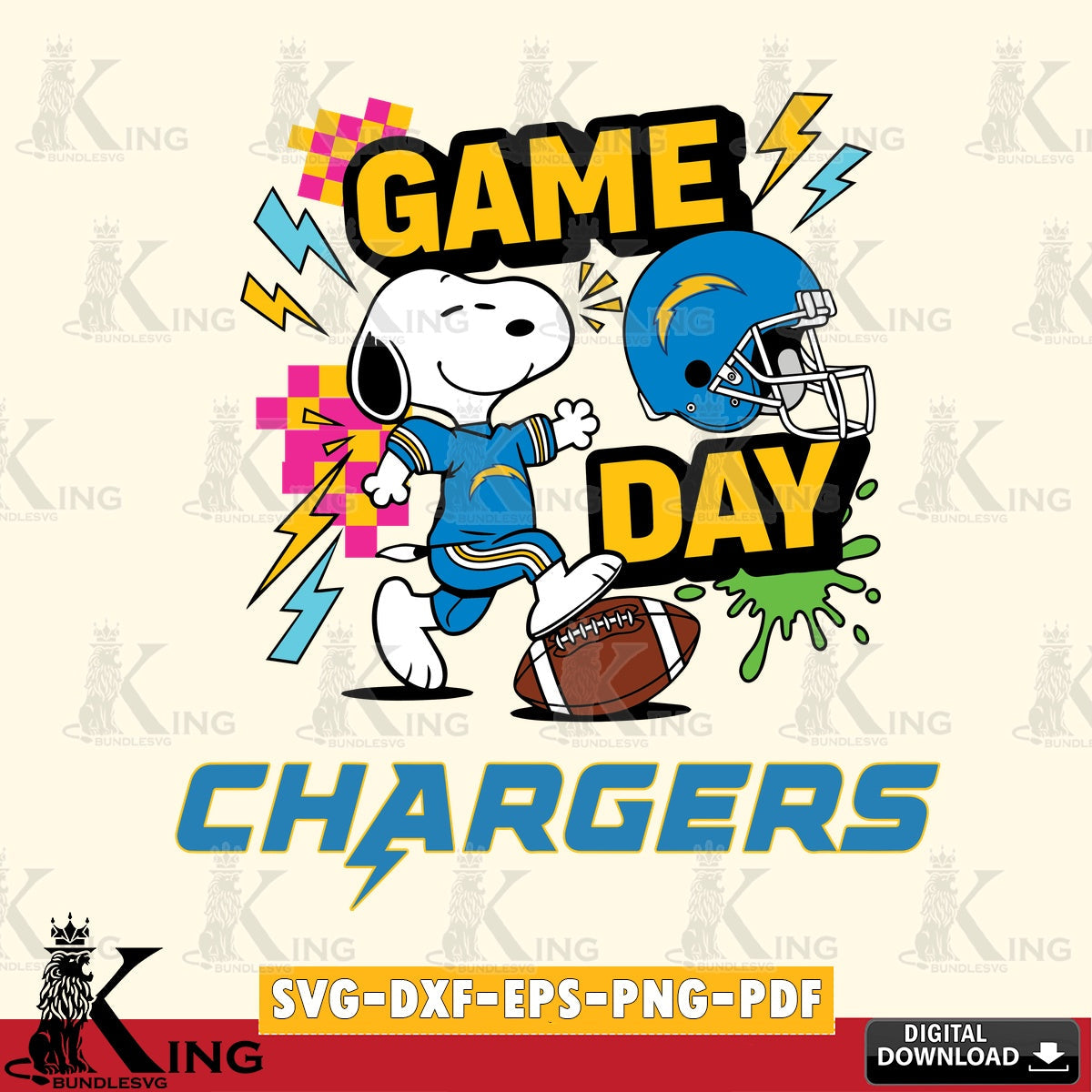 Los Angeles Chargers Snoopy Game day Cricut file , Cut file  , Digital Download , PDF File , Instant Download