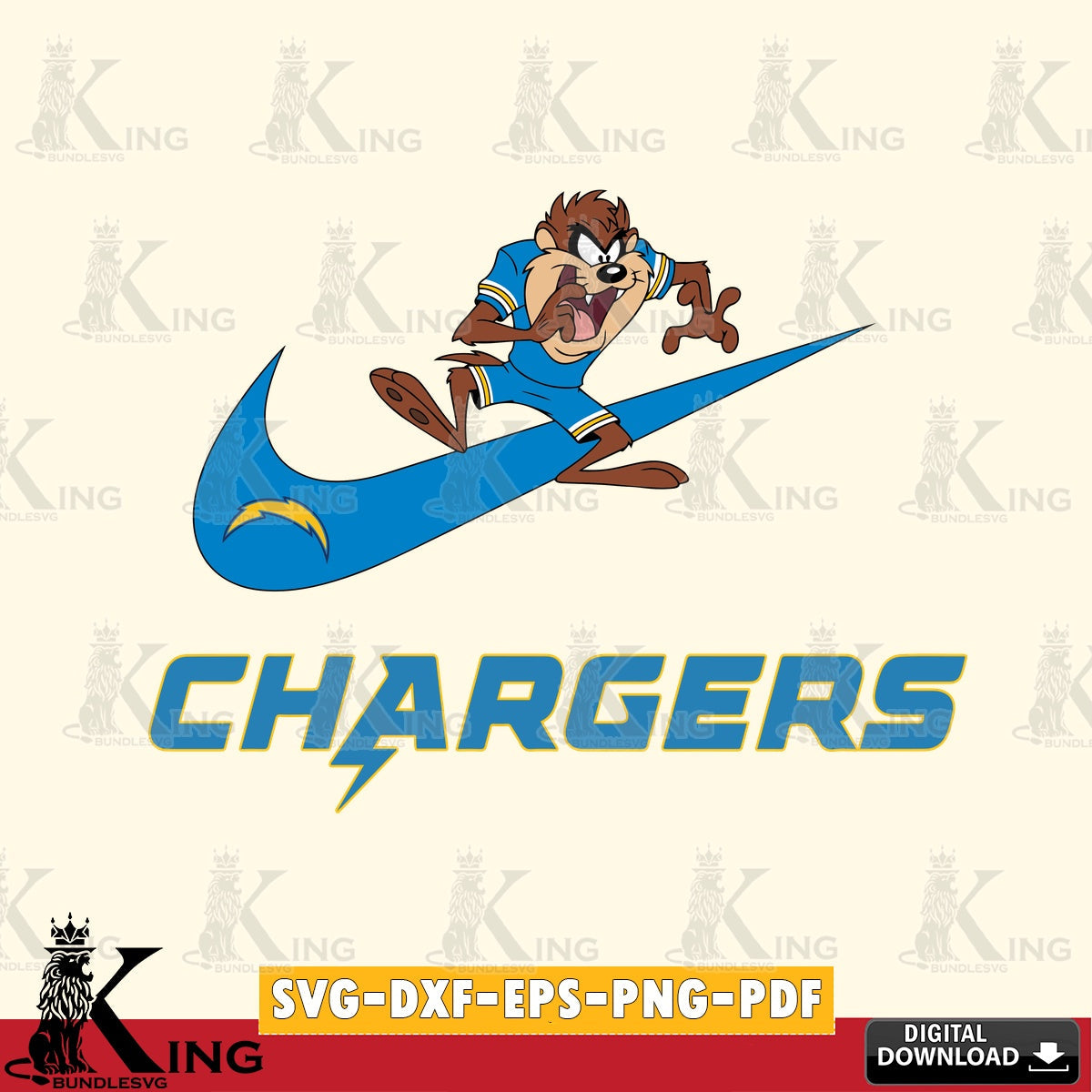 Los Angeles Chargers Taz Football Nike Cut file  , Digital Download , Instant Download, Looney Tunes svg, Football svg