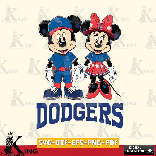 Los Angeles Dodgers Mickey Minnie Baseball SVG File, MLB for Cricut, Silhouette, Digital Download , file cut