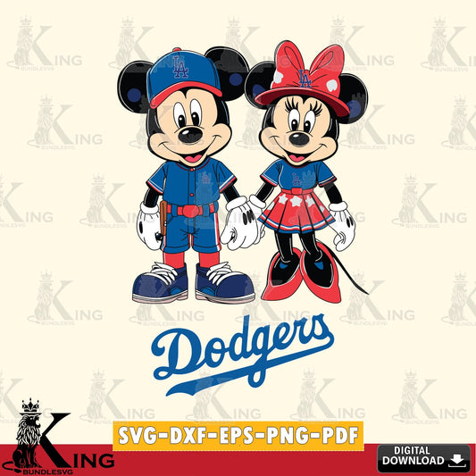 Los Angeles Dodgers Mickey Minnie Baseball SVG file , For Cricut,  File cut , Digital Download , PDF File, Cut Files