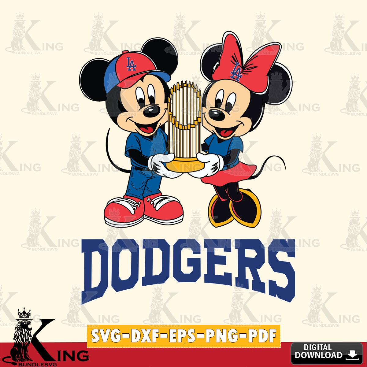 Los Angeles Dodgers Mickey Minnie Mouse Champions SVG File, MLB for Cricut, Silhouette, Digital Download , file cut