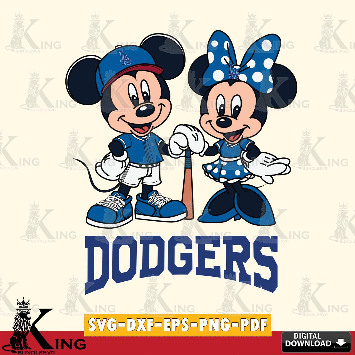 Los Angeles Dodgers Mickey Minnie Mouse Sport SVG File, MLB for Cricut, Silhouette, Digital Download , file cut