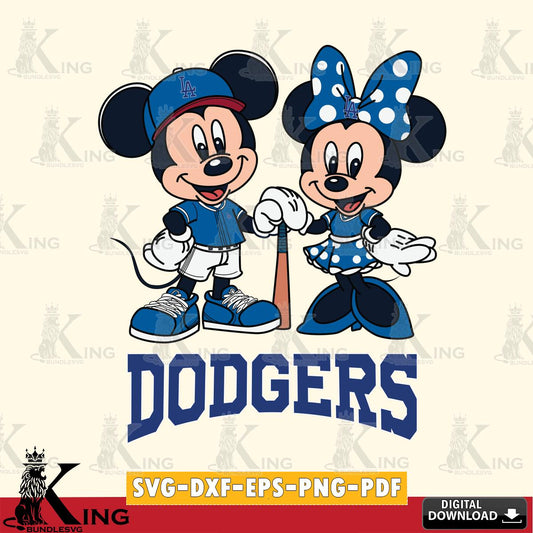 Los Angeles Dodgers Mickey Minnie Mouse Sport SVG File, MLB for Cricut, Silhouette, Digital Download , file cut