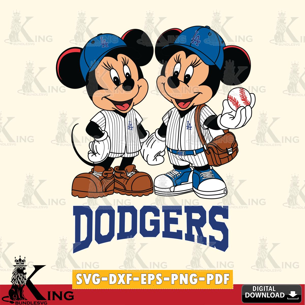 Los Angeles Dodgers Mickey Minnie Mouse couple SVG File, MLB for Cricut, Silhouette, Digital Download , file cut