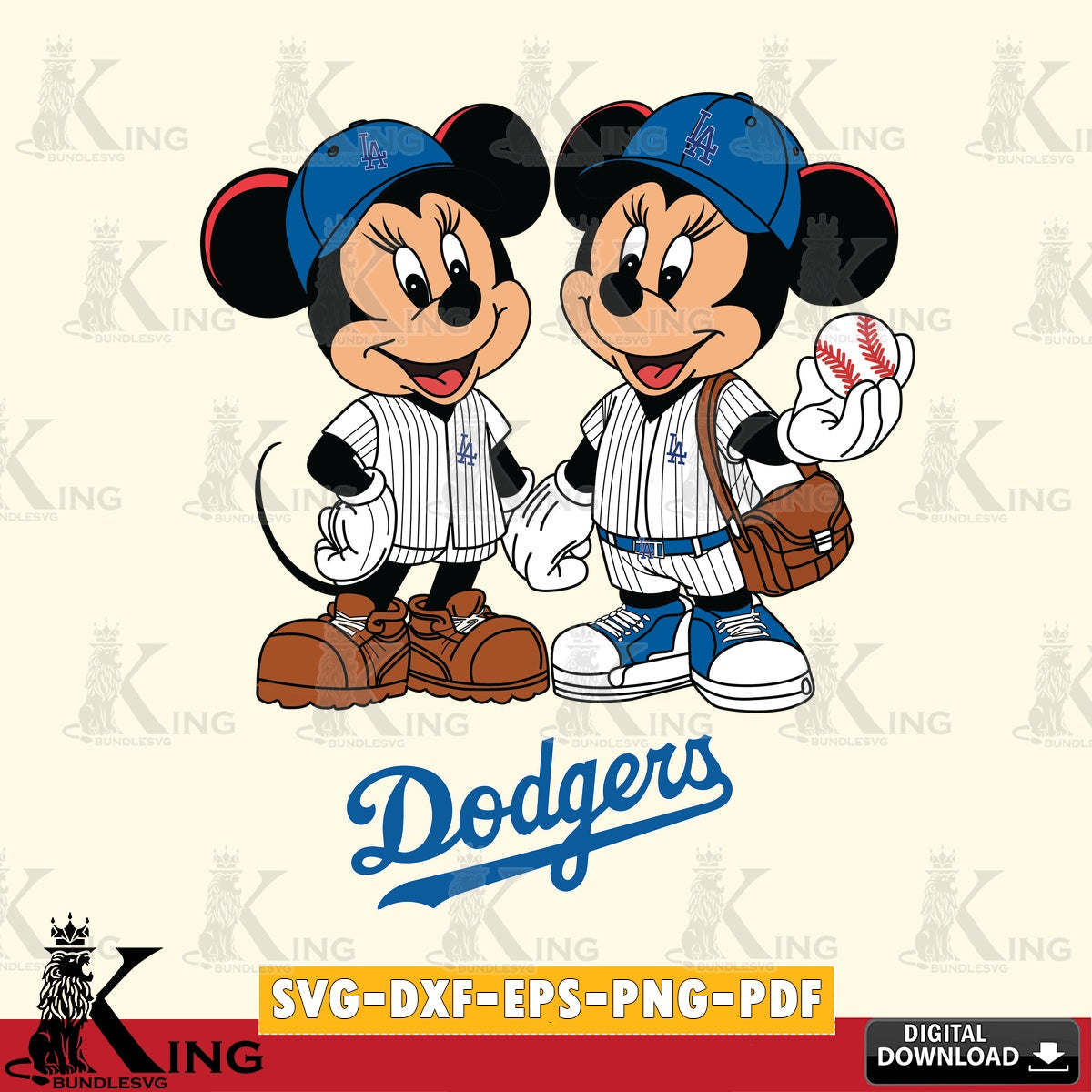 Los Angeles Dodgers Mickey Minnie Mouse couple SVG file , For Cricut,  File cut , Digital Download , PDF File, Cut Files