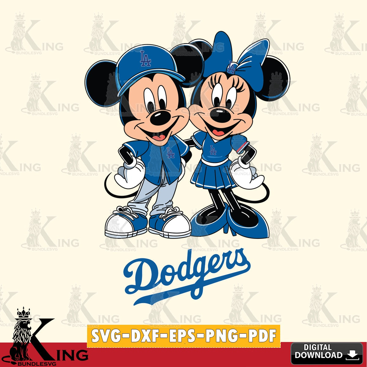 Los Angeles Dodgers Mickey Minnie Mouse smile SVG file , For Cricut,  File cut , Digital Download , PDF File, Cut Files