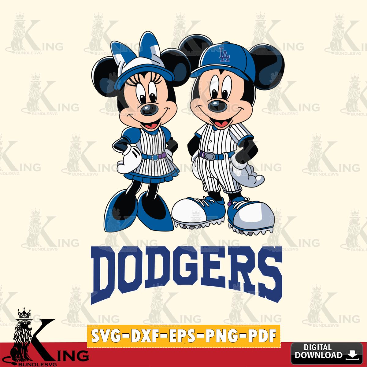 Los Angeles Dodgers Mickey Minnie Sport SVG File, MLB for Cricut, Silhouette, Digital Download , file cut