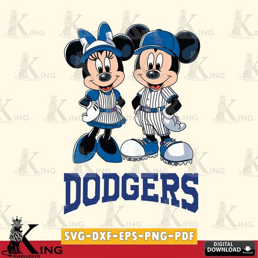 Los Angeles Dodgers Mickey Minnie Sport SVG File, MLB for Cricut, Silhouette, Digital Download , file cut