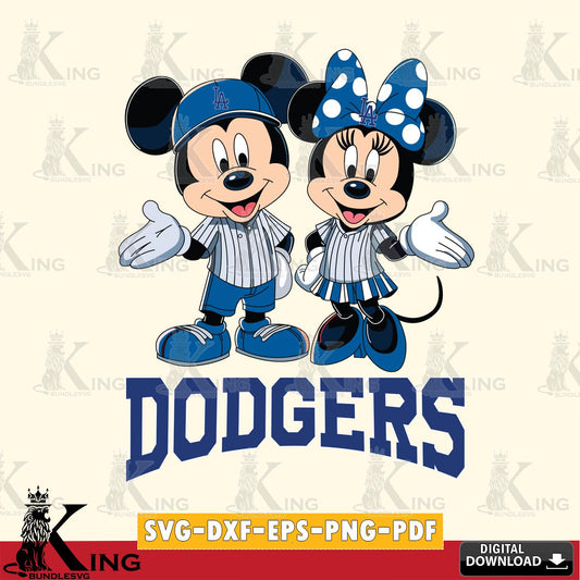 Los Angeles Dodgers Mickey Minnie couple SVG File, MLB for Cricut, Silhouette, Digital Download , file cut