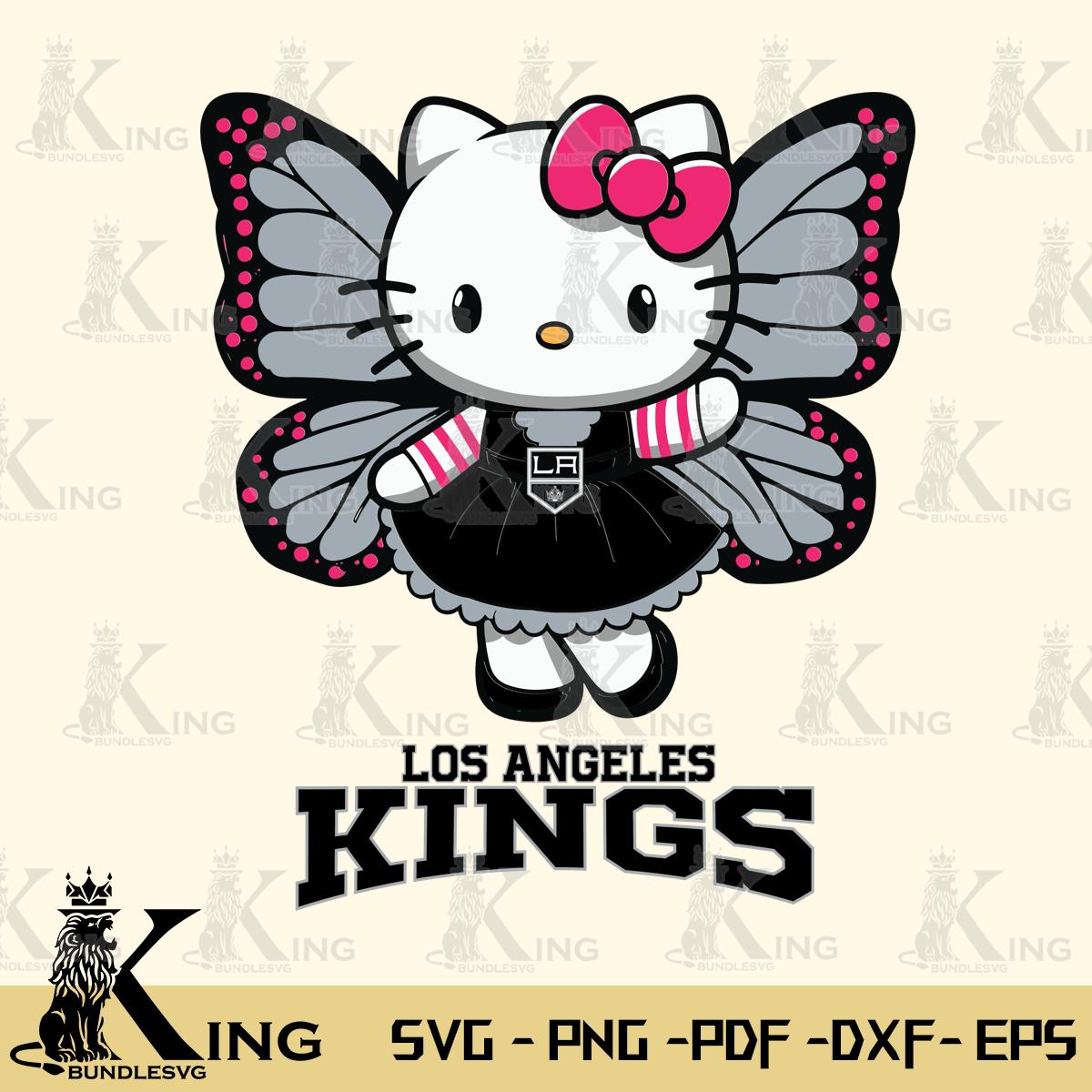 Los Angeles Kings Whimsical Kitty Wings Svg Eps Dxf Png File, Digital Download