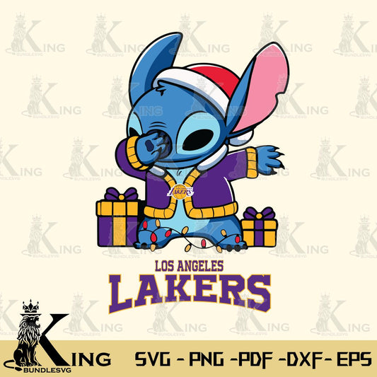 Los Angeles Lakers Stitch Merry Christmas Svg Eps Dxf Png File, Digital Download