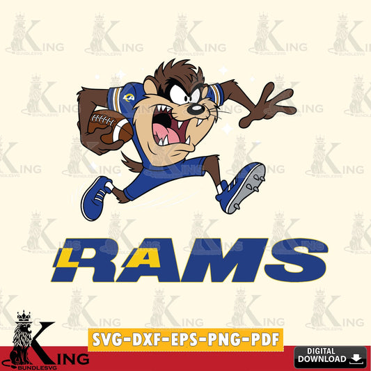 Los Angeles Rams Angry Taz Football Cut file  , Digital Download , Instant Download, Looney Tunes svg, Football svg
