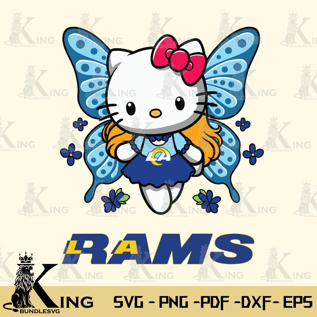 Los Angeles Rams Butterfly Kitty Charm Svg Eps Dxf Png File, Digital Download