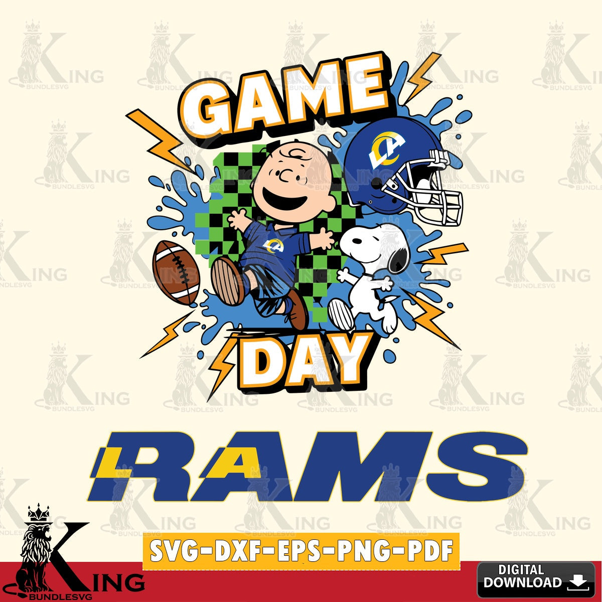 Los Angeles Rams Game Day Peanuts Cricut file , Cut file  , Digital Download , PDF File , Instant Download