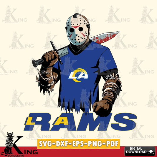 High-quality graphic of Los Angeles Rams Jason Voorhees Football, a digital clipart compatible with laser engraving and cutting