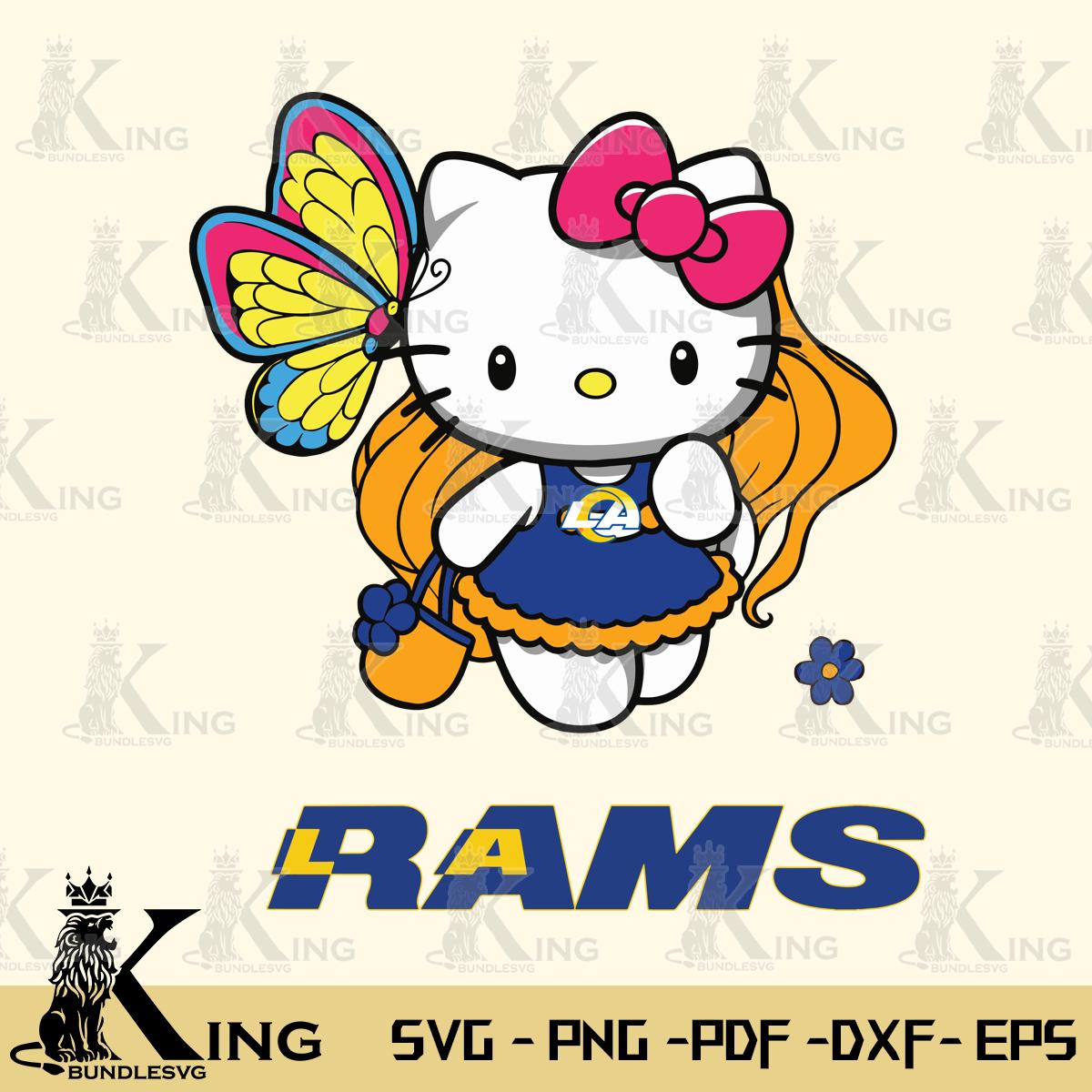 Los Angeles Rams Kitty Cartoon Svg Eps Dxf Png File, Digital Download