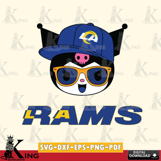 Los Angeles Rams Kuromi Football Cool SVG file, Cricut, Cut file  , Digital Download , Instant Download, Sanrio svg, Clipart