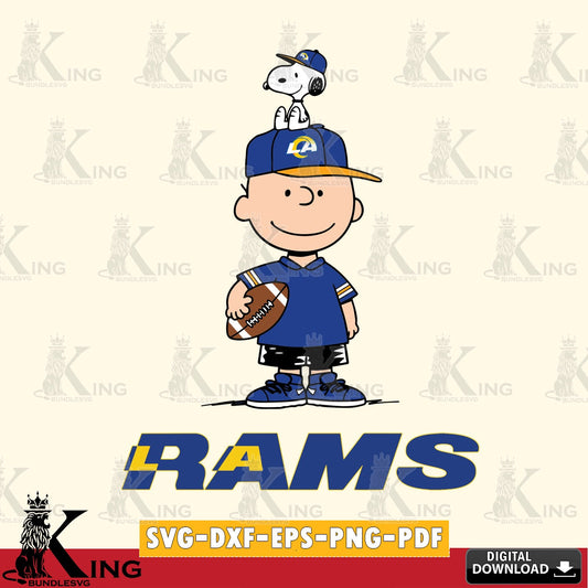 Los Angeles Rams Peanuts Football Rugby Cricut file , Cut file  , Digital Download , PDF File , Instant Download