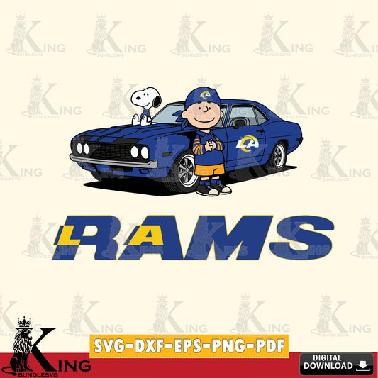Los Angeles Rams Peanuts Muscle Car Cricut file , Cut file  , Digital Download , PDF File , Instant Download