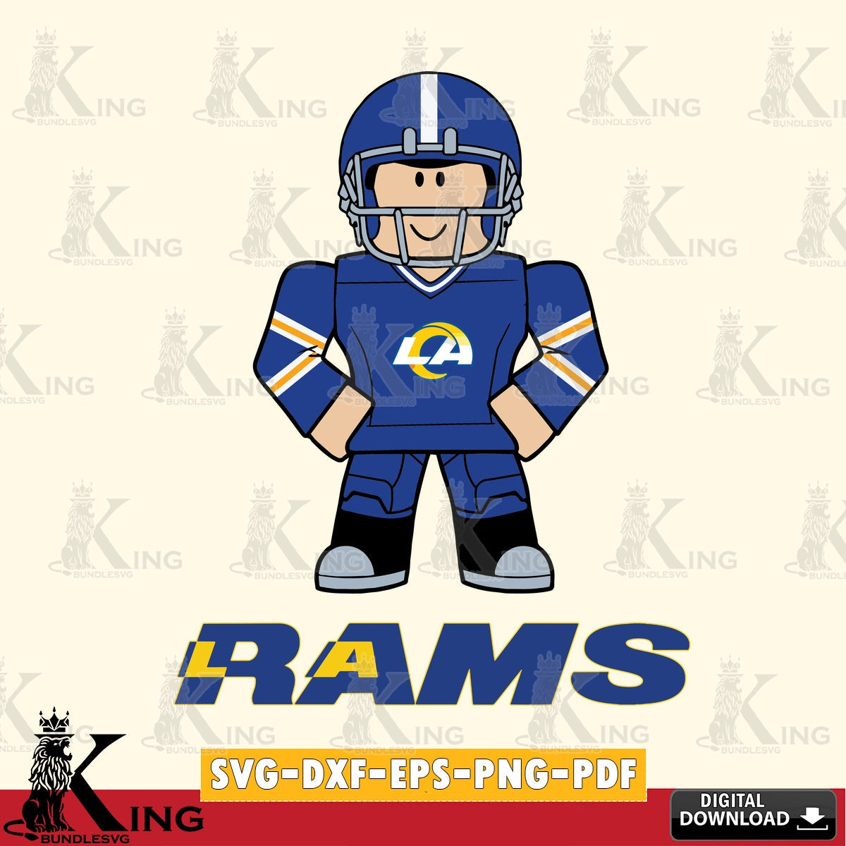 Los Angeles Rams Roblox Cool Football SVG file , Cricut, NFL  File cut , Digital Download , PDF File