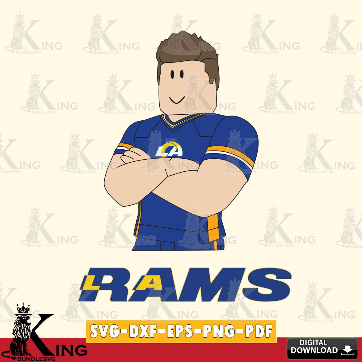 Los Angeles Rams Roblox Football SVG file , Cricut, NFL  File cut , Digital Download , PDF File