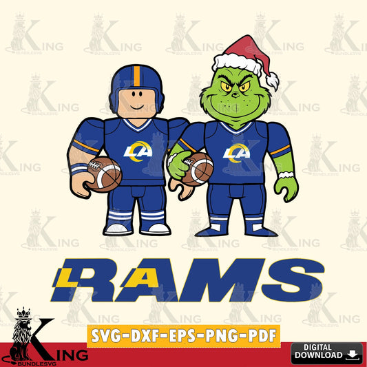 Los Angeles Rams Roblox & Grinch Football SVG file , Cricut, NFL  File cut , Digital Download , PDF File