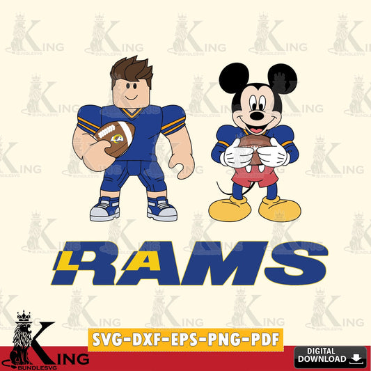 Los Angeles Rams Roblox & Mickey Football SVG file , Cricut, NFL  File cut , Digital Download , PDF File