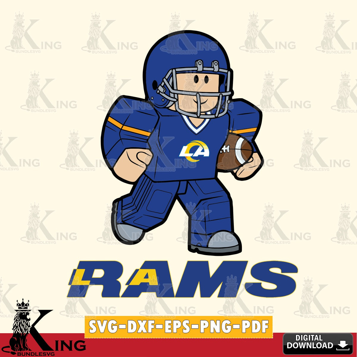 Los Angeles Rams Roblox Player Rugby SVG file , Cricut, NFL  File cut , Digital Download , PDF File
