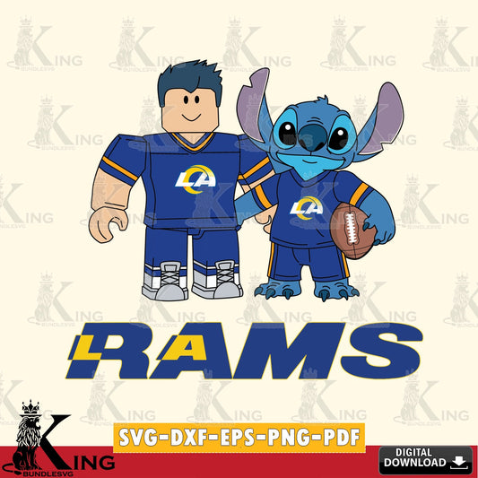 Los Angeles Rams Roblox & Stitch Football SVG file , Cricut, NFL  File cut , Digital Download , PDF File