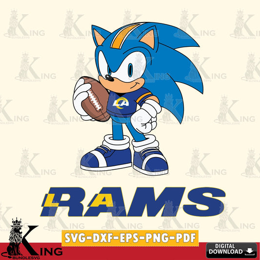Los Angeles Rams Sonic Game Day Ready SVG file, Vector , Digital Download , PDF File , Instant Download