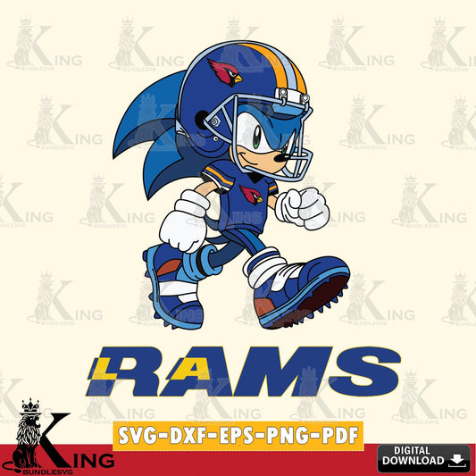 Vector design showing Los Angeles Rams Sonic Ready Football vector art for engraving, cutting, and printing