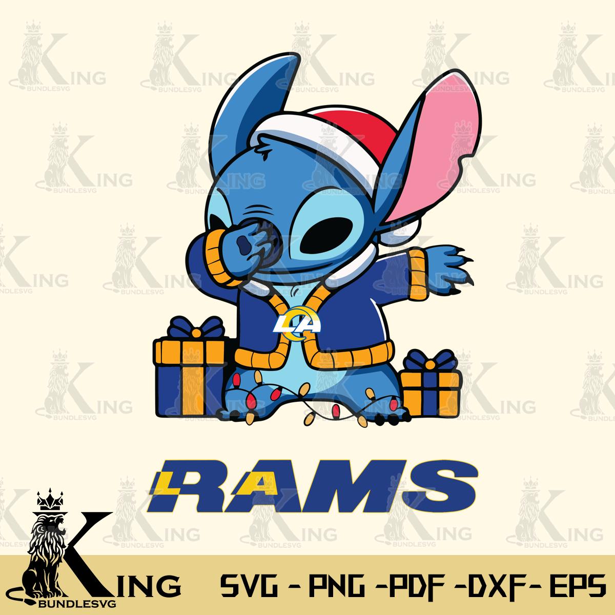 Los Angeles Rams Stitch Merry Christmas Svg Eps Dxf Png File, Digital Download