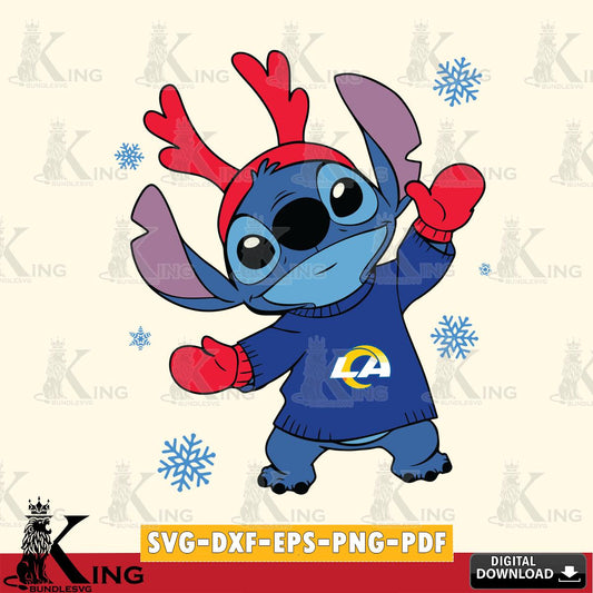 Los Angeles Rams Stitch Santa Christmas SVG, NFL for Cricut, Silhouette, Digital Download , file cut