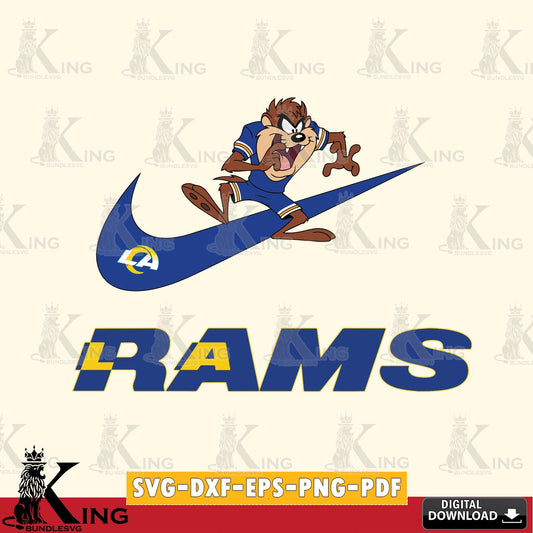 Los Angeles Rams Taz Football Nike Cut file  , Digital Download , Instant Download, Looney Tunes svg, Football svg