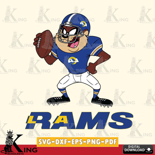 Los Angeles Rams Taz Football Player Cut file  , Digital Download , Instant Download, Looney Tunes svg, Football svg