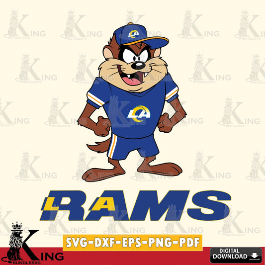 Los Angeles Rams Taz Standing Pose Cut file  , Digital Download , Instant Download, Looney Tunes svg, Football svg