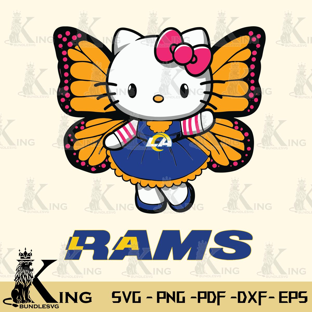 Los Angeles Rams Whimsical Kitty Wings Svg Eps Dxf Png File, Digital Download