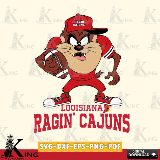 Louisiana Ragin' Cajuns Đồng phục bóng đá Taz SVG file, Cut file  , Digital Download , Instant Download, Taz svg, NCAA svg